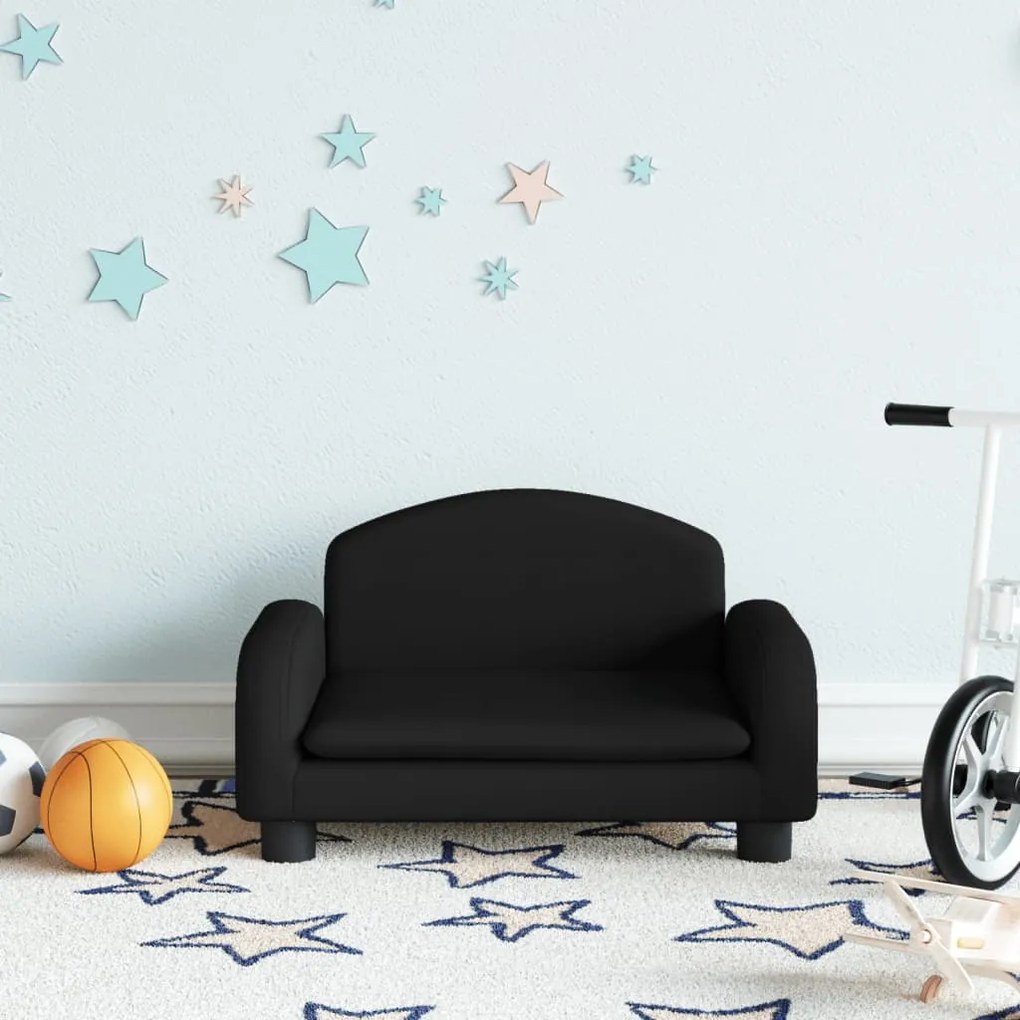 Divano Per Bambini Nero 50x40x30 Cm İn Tessuto /