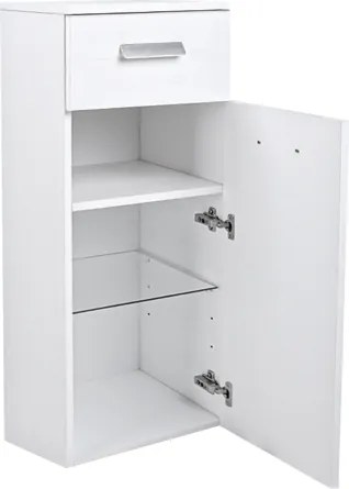 Mobile sospeso multiuso 31x34 con anta e cassetto Bianco Frassino