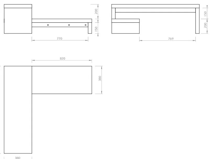 Tavolo TV Bianco Variabile Noce Cliff - TemaHome
