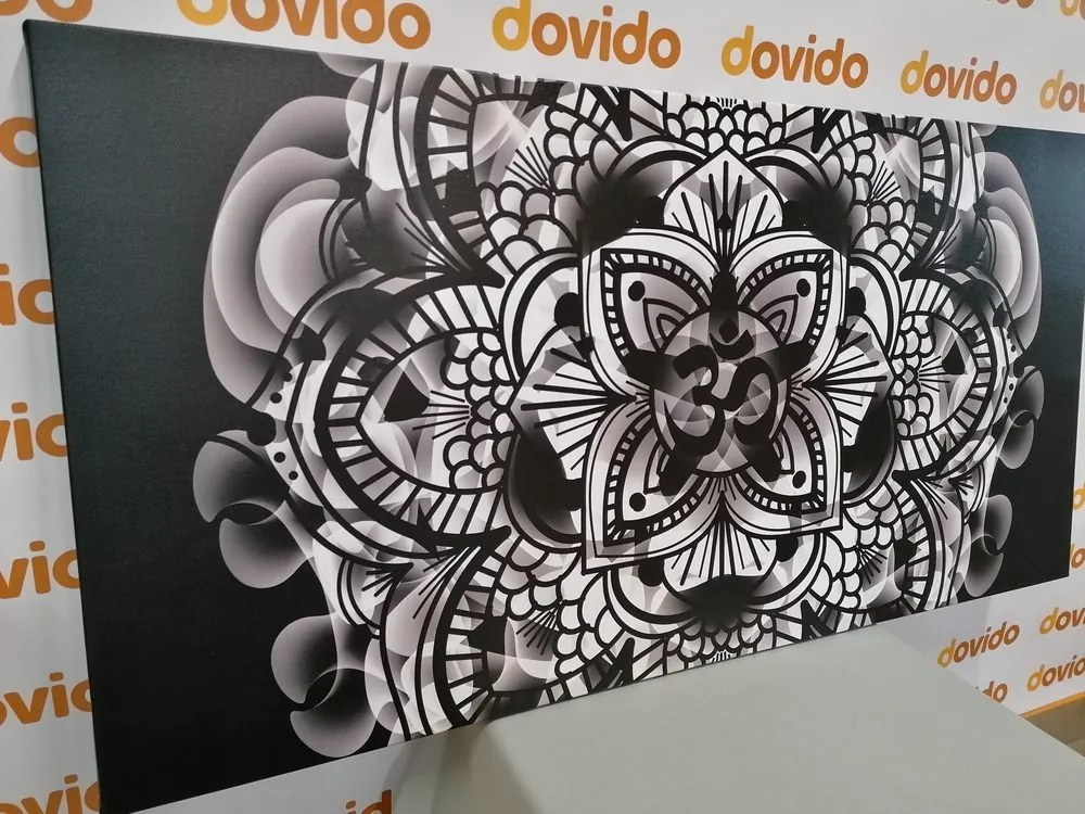Quadro su tela – Mandala della salute in bianco e nero