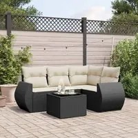 Set Divani da Giardino 5 pz con Cuscini in Polyrattan Nerocod mxl 90165