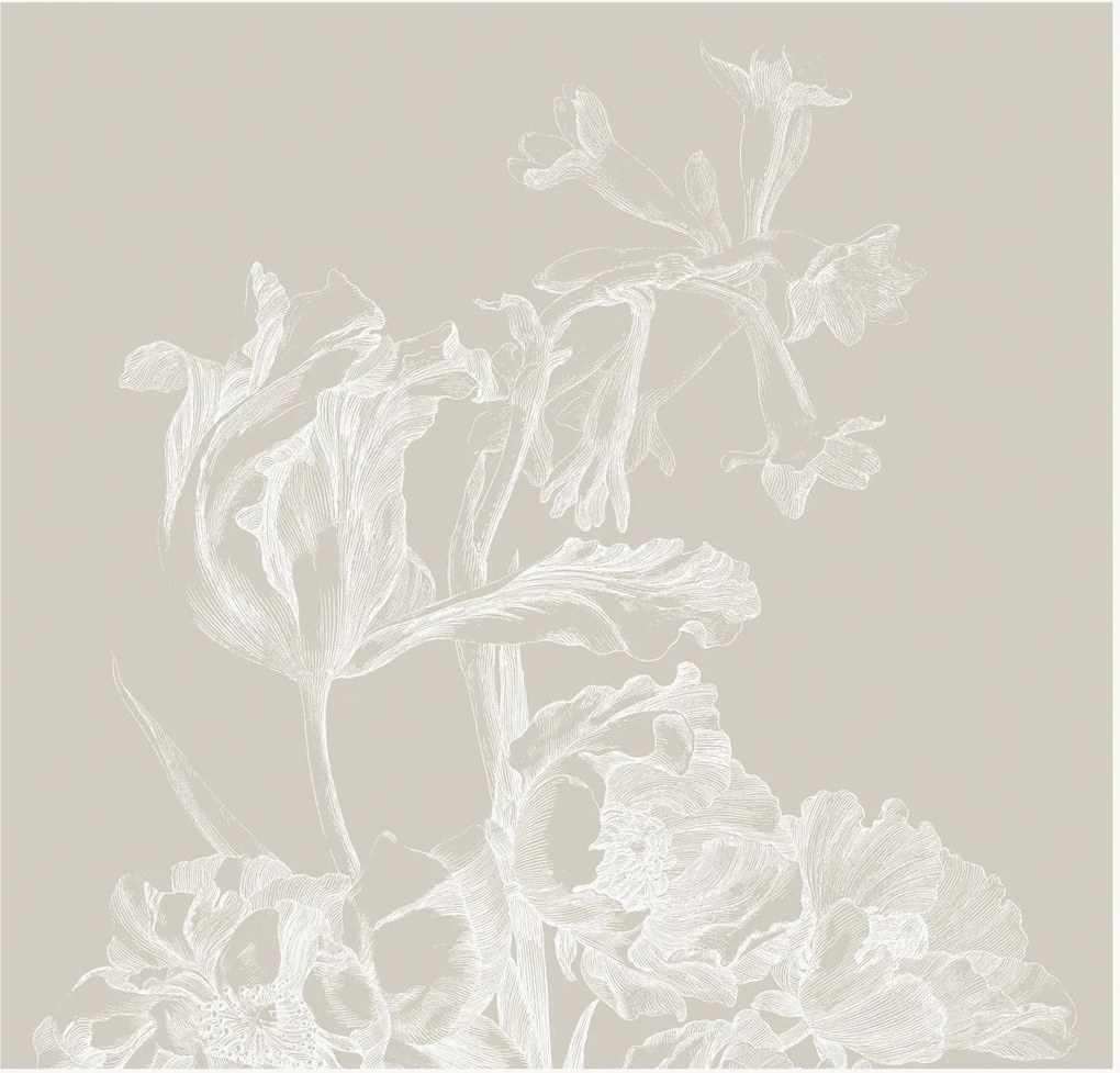 Carta da parati Engraved Flowers