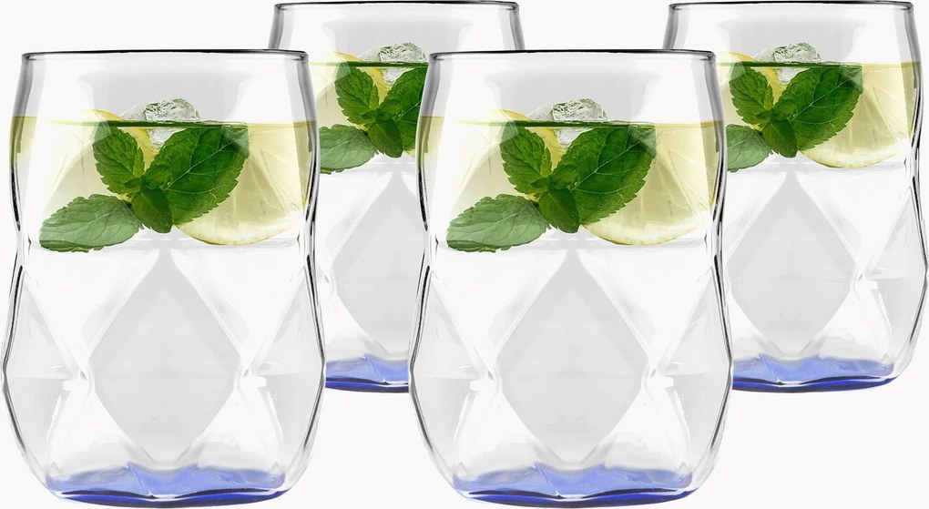 Set di 4 bicchieri in vetro borosilicato Geo Fondo