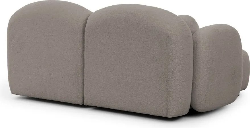Divano angolare grigio (con penisola a sinistra/con chaise lounge) con rivestimento in bouclé Orbit – Ropez