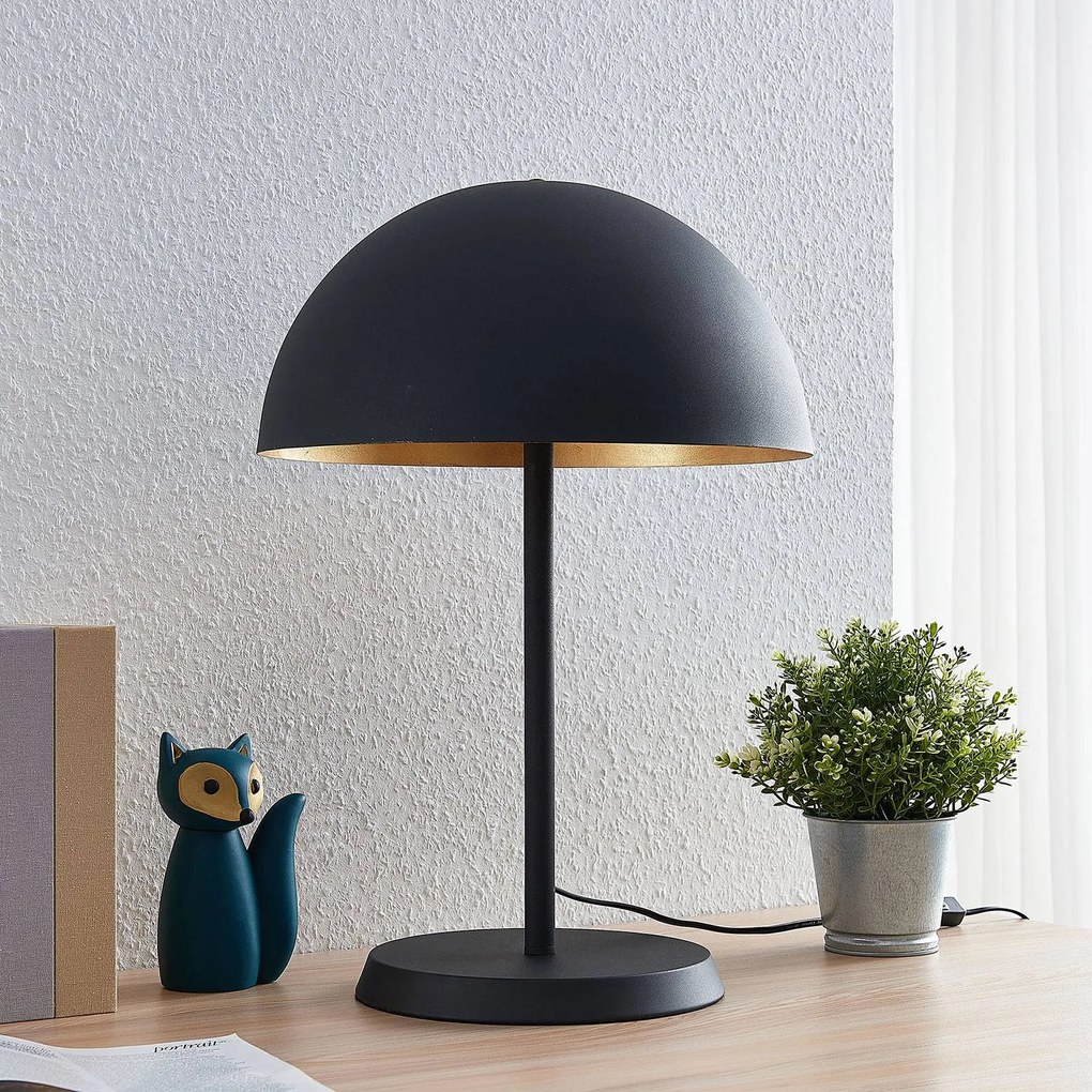 Lampada da tavolo Lindby Idalene, altezza 51 cm, nero, metallo