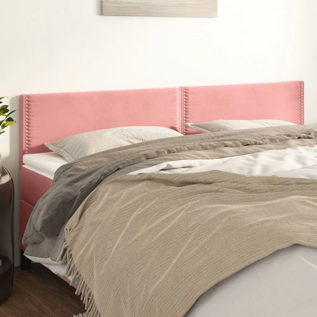 Testiere 2 Pz Rosa 100x5x78/88 Cm İn Velluto /