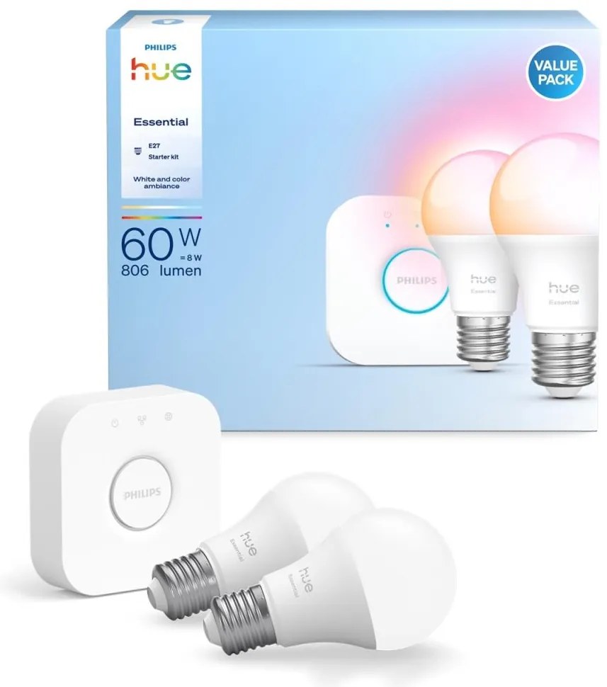 Kit base Philips Hue WACA 2xE27/8W/230V 2200-6500K + dispositivo di collegamento