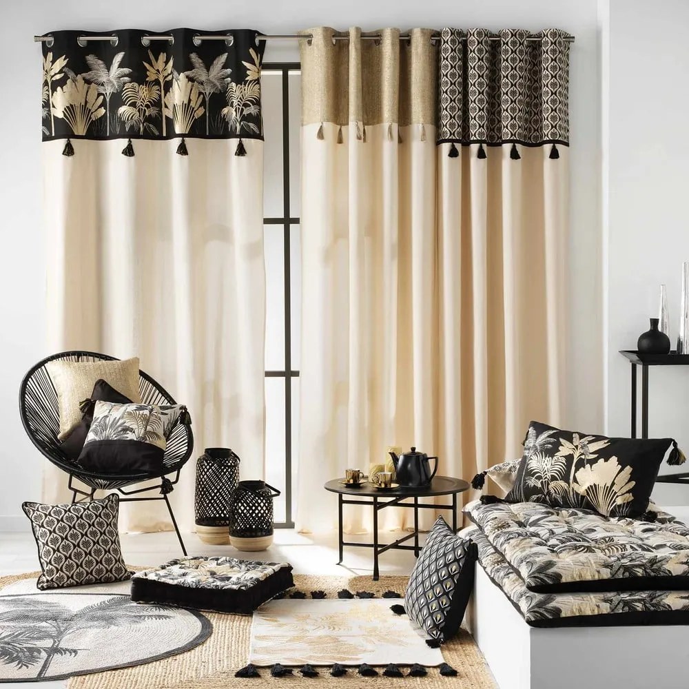Tenda nera e beige 140x240 cm Karaba - douceur d'intérieur