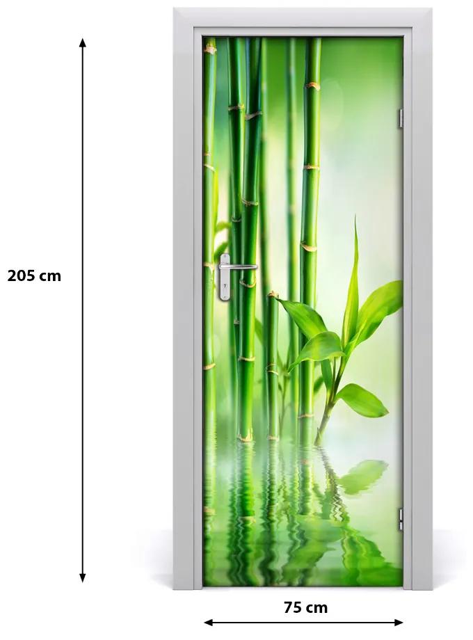 Poster adesivo per porta Bamboo in acqua 75x205 cm