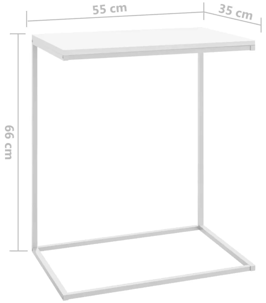 Tavolino da Salotto Bianco 55x35x66 cm in Legno Multistrato