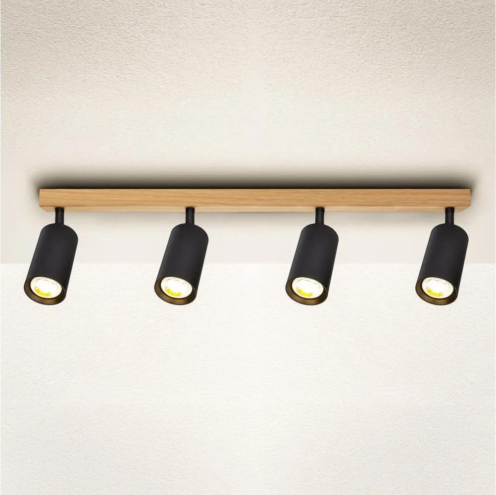 Brilagi - Faretto SELE 4xGU10/30W/230V nero/effetto rovere