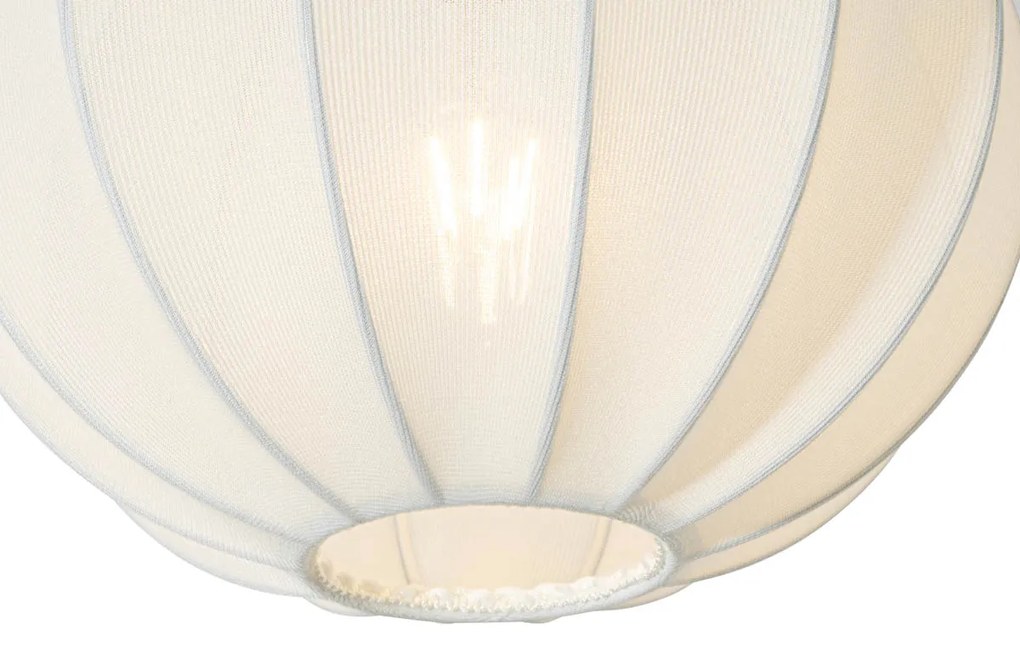 Lampada a sospensione di design bianca in seta 30 cm 3 luci - Plu