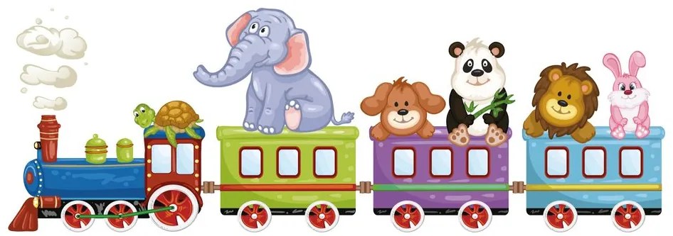 Carta da parati autoadesiva – Trenino con animali