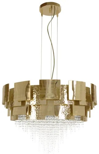 18-light chandelier gold and crystal - Mondrian - Castro Lighting Diametro cm. 80 - altezza cm.70