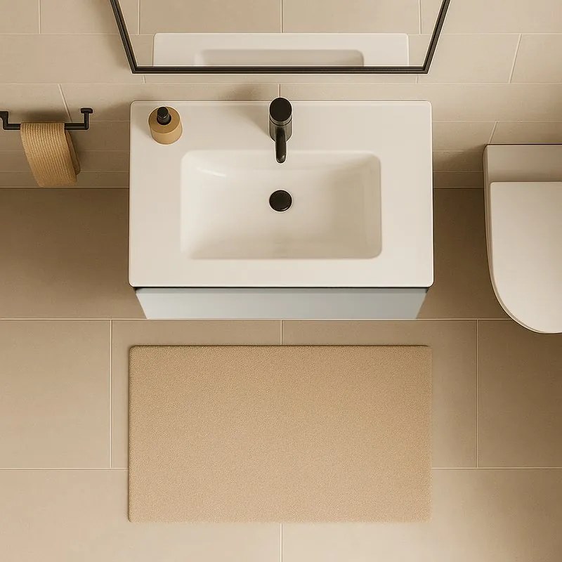 Mobile da bagno sospeso sotto lavabo L 79.5 x H 40 x P 45.5 cm beige opaco, 1 cassetto Fusion