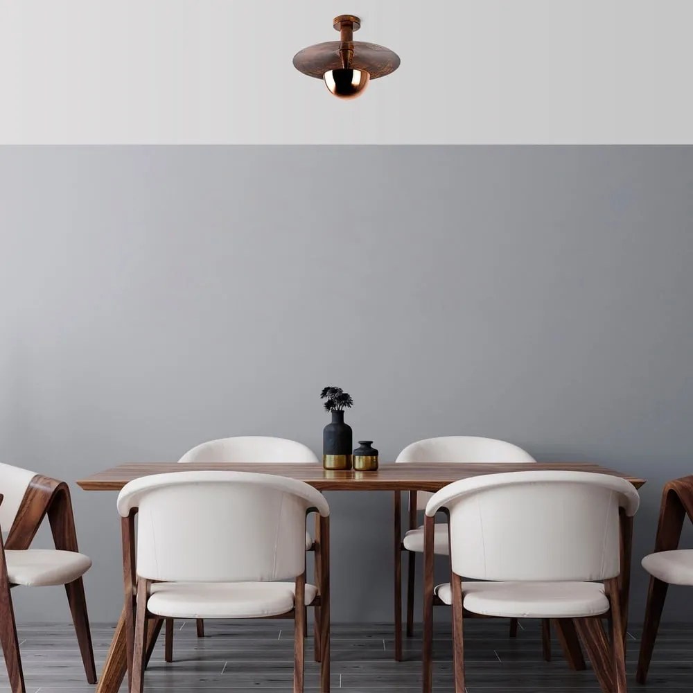 Plafoniera color rame con paralume in metallo ø 38 cm Kurt – Opviq lights