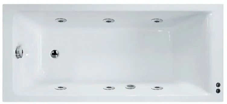 Vasca idromassaggio rettangolare Galaxy confort,bianco ,160, 160 cm, 6 bocchette, SANYCCES