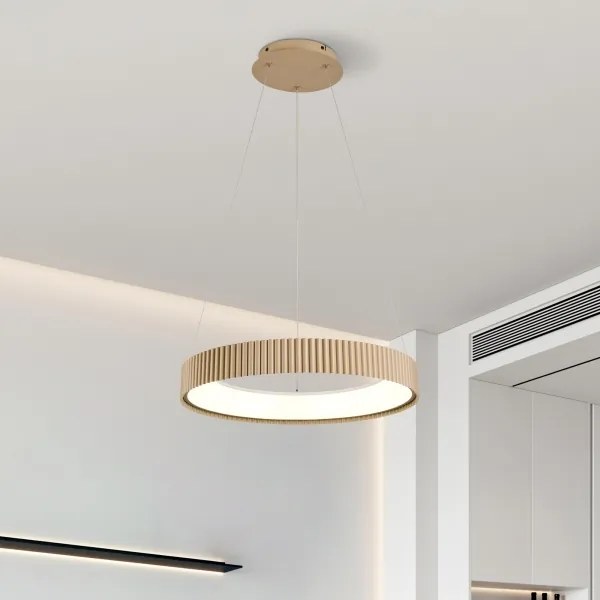 Brilagi - Lampada a sospensione dimmerabile con cavo FALCON MODERN LED/30W/230V 40 cm beige + telecomando