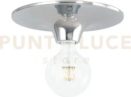 Plafoniera vesevus cromo 1 luce attacco e27 30x30x8cm in metallo
