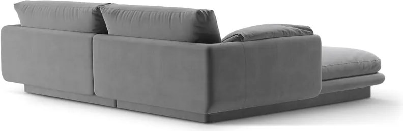 Divano angolare in grigio chiaro (con penisola a destra/con chaise lounge) con rivestimento in velluto Torino – Micadoni