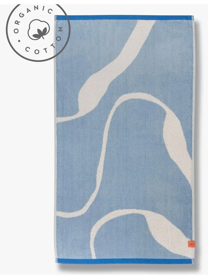 Asciugamani bianchi e blu in set da 2 pezzi in cotone biologico 50x90 cm Nova Arte - Mette Ditmer Denmark
