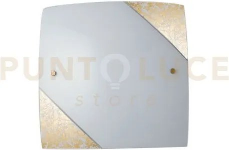 Plafoniera paris bianca e oro 3 luci attacco e27 40x9,6x40cm in vet...