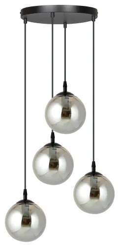 Lampadario a sospensione con filo COSMO 4xE14/10W/230V diametro 40 cm nero/grigio