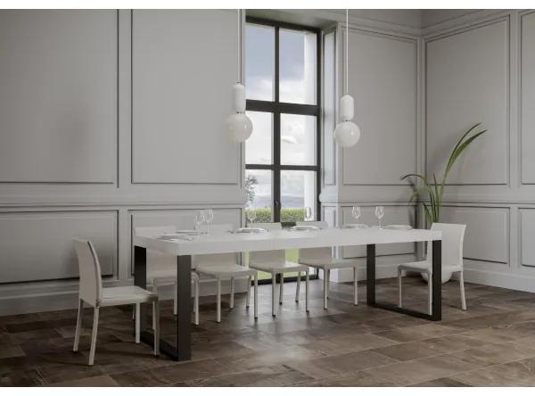 Tavolo allungabile 90x180/284 cm Tecno Premium Bianco Frassino telaio Antracite