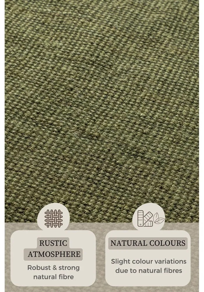 Tappeto color kaki in iuta 60x90 cm Bouclé – Hanse Home