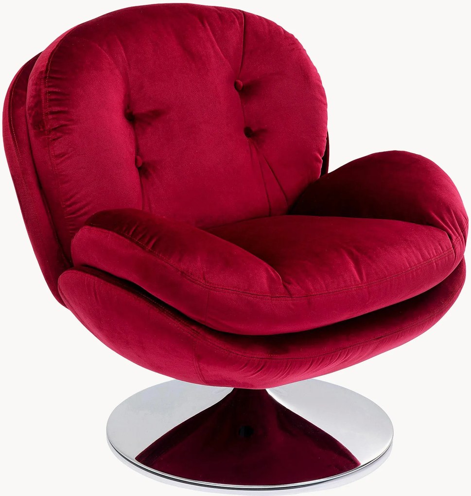 Poltrona lounge girevole in velluto Cosy