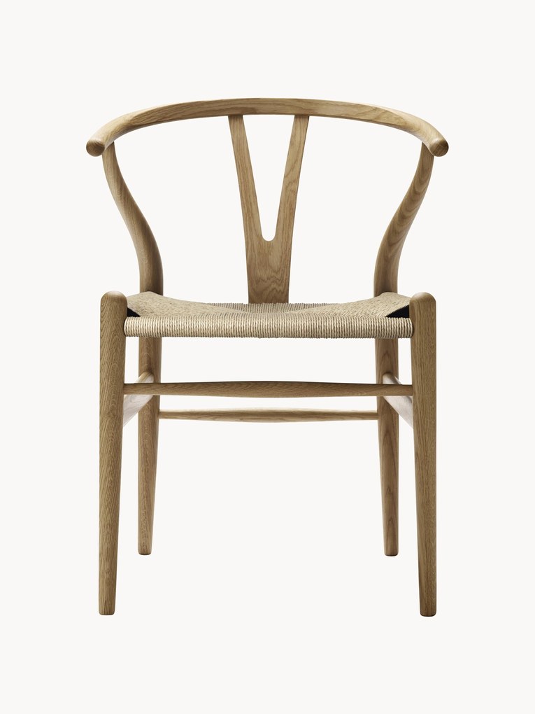 Sedia in legno con seduta intrecciata CH24 Wishbone Chair