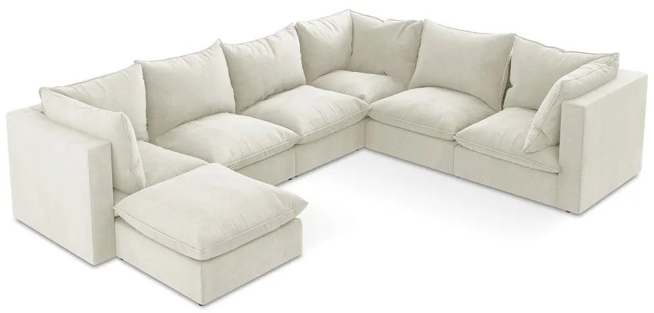 Divano angolare beige (con penisola a destra/a U) Manao – Makamii