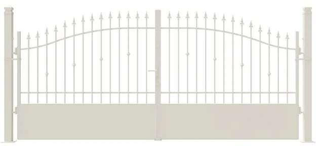 Cancello manuale battente Civetta in ferro, apertura centrale, L 408.5, H 150-180 cm, di colore bianco