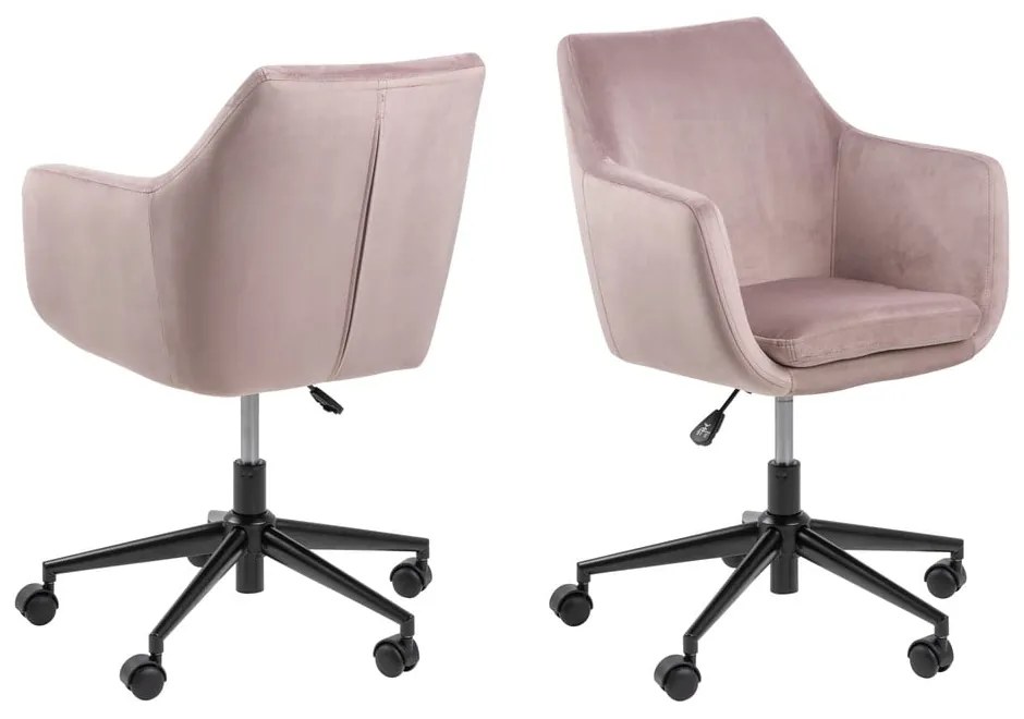 Sedia da ufficio rosa Nora - Actona