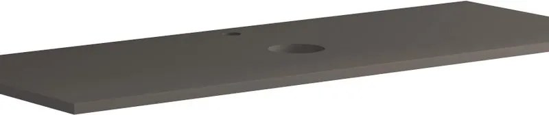 Top per lavabo Kyoto L 120 x H 2 x P 46 cm laccato opaco grigio carbone truciolare
