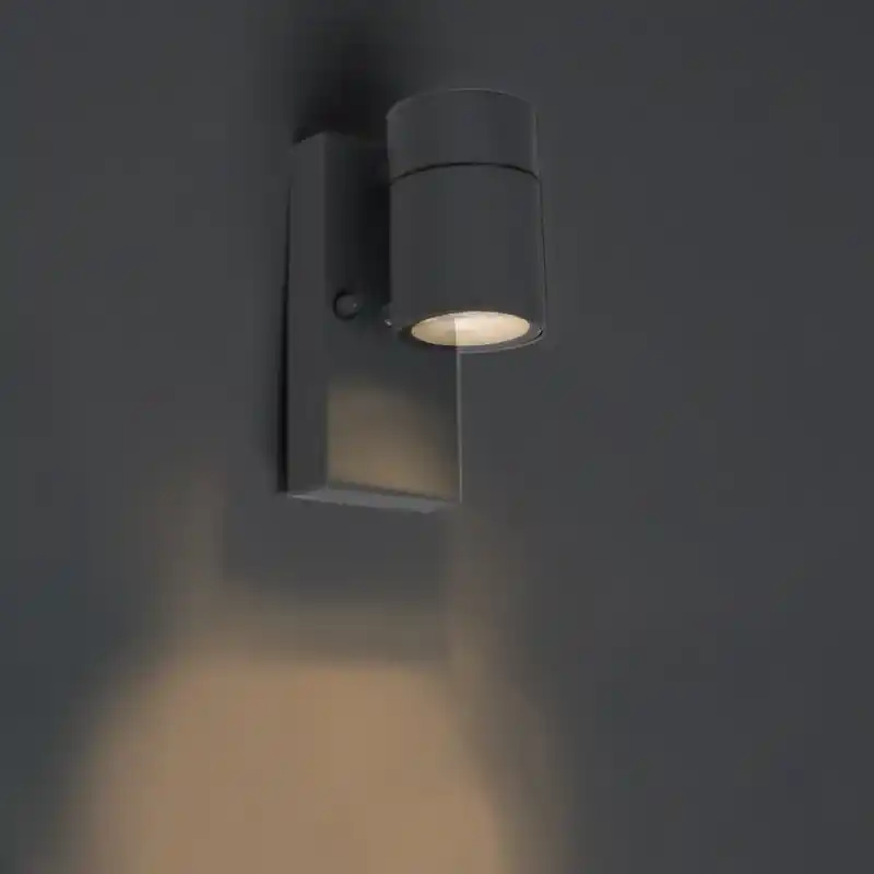 Lampada da parete per esterno antracite a 2 luci IP44 con sensore di  movimento - Duo