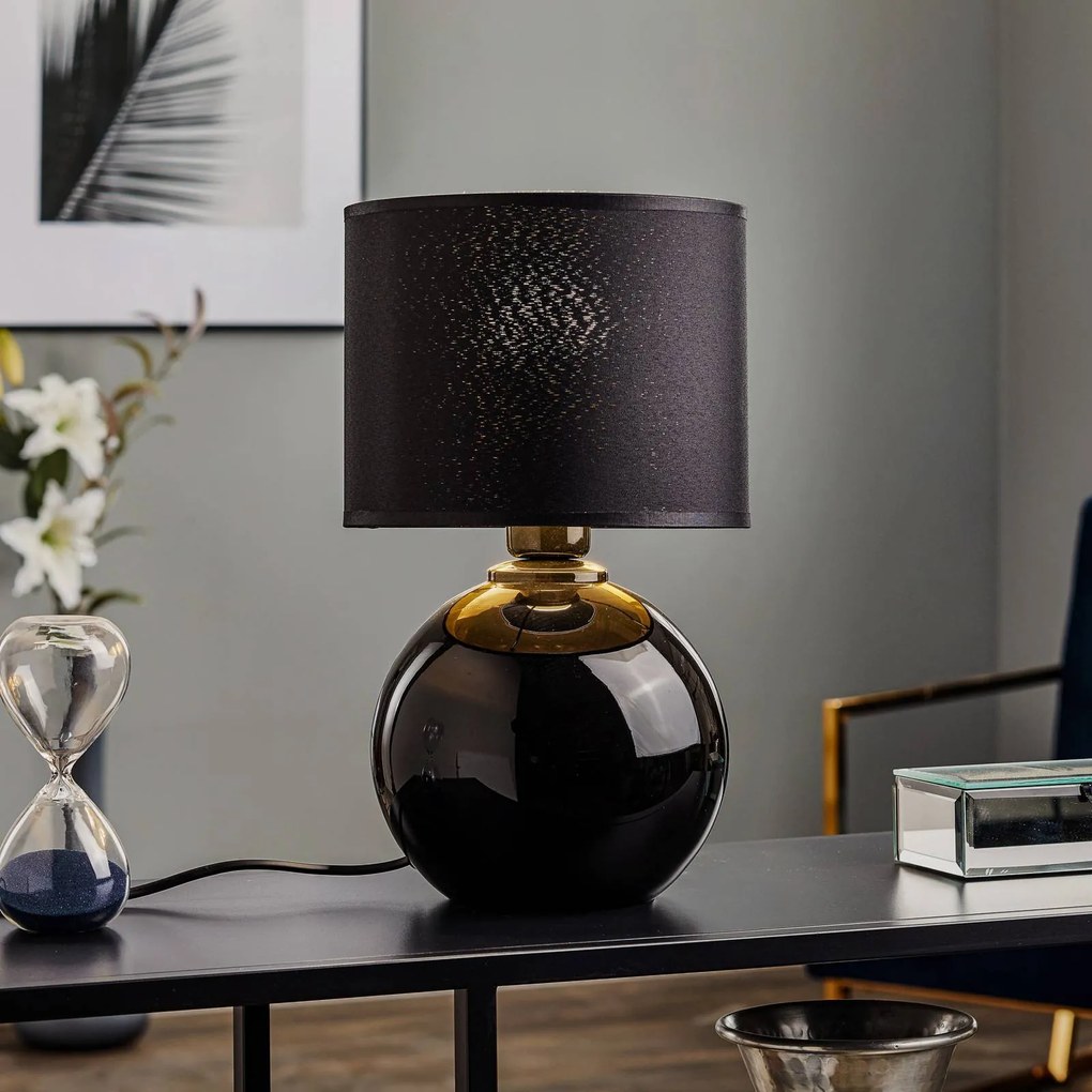 Euluna Lampada da tavolo Palla, Ø 20 cm, nero/oro