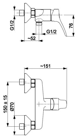 KFA Armatura 5246-010-00 - Miscelatore doccia MORRIS cromo lucido