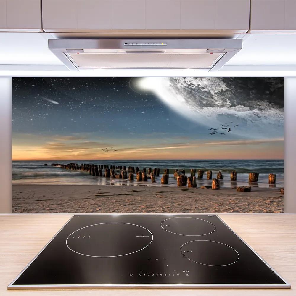 Pannello cucina paraschizzi Paesaggio della spiaggia dell'oceano 100x50 cm