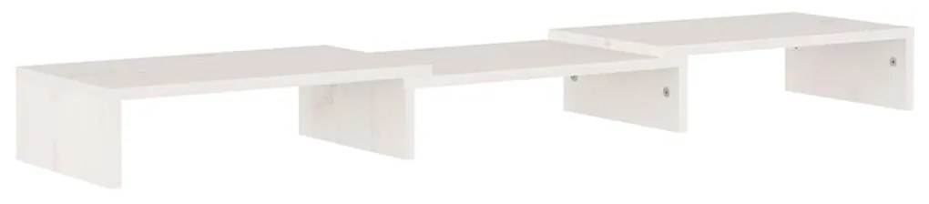 Supporto per Monitor Bianco 80x24x10,5cm Legno Massello di Pino