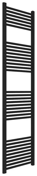 Termoarredo design nero opaco L 50x180 Interasse 45 cm con Kit valvole