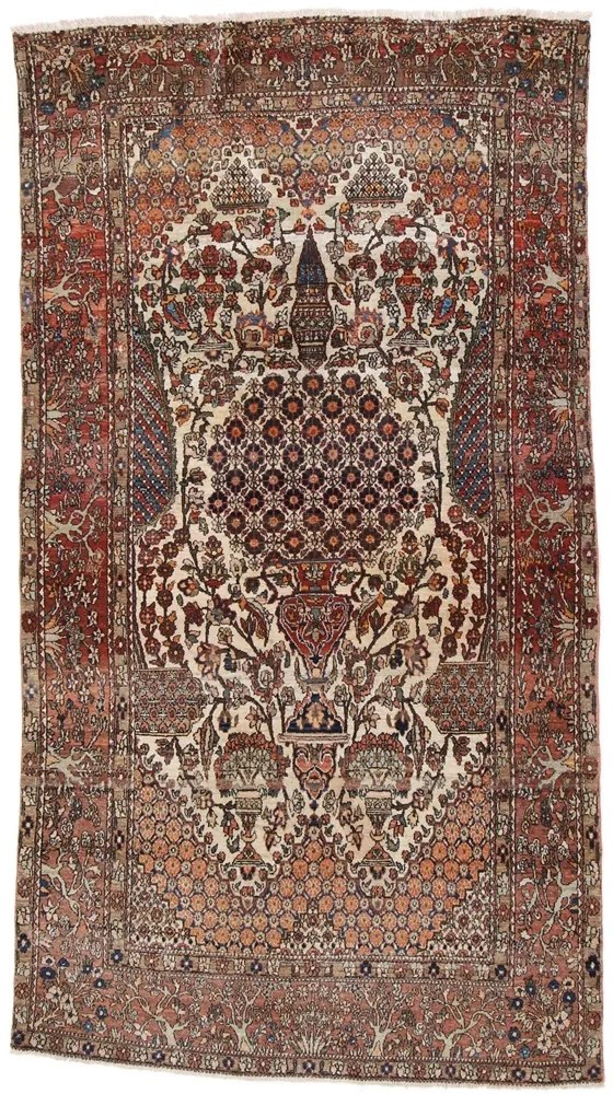 Isfahan Tappeto 230 x 130 Rosa (Iran) Annodato A Mano