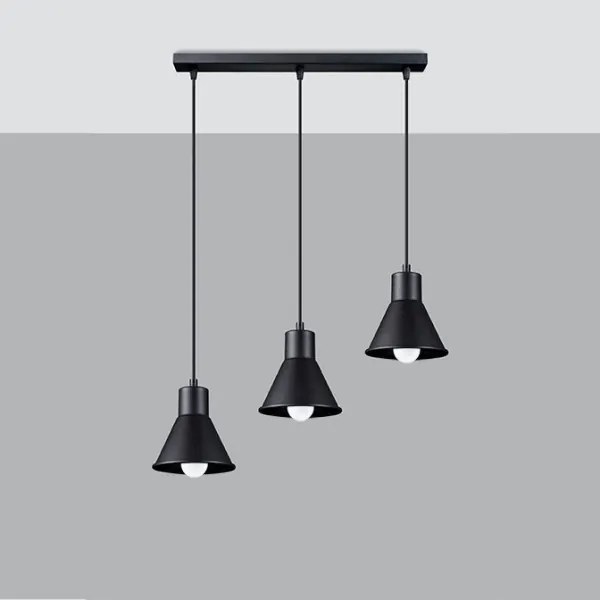Sollux SL.0986 -  Lampadario su filo TALEJA 3xE27/60W/230V nero