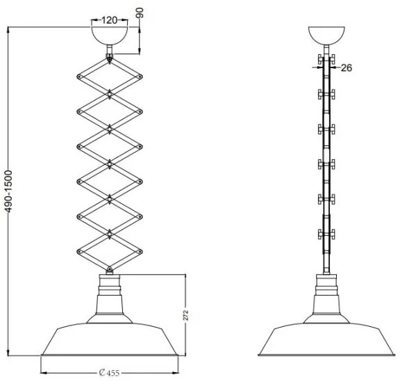 Trio - Lampadario regolabile DETROIT 1xE27/42W/230V