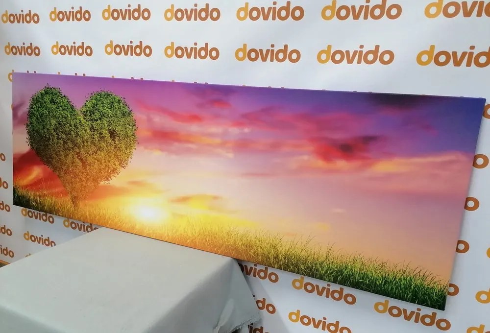 Stampa su tela – Albero a forma di cuore nel prato
