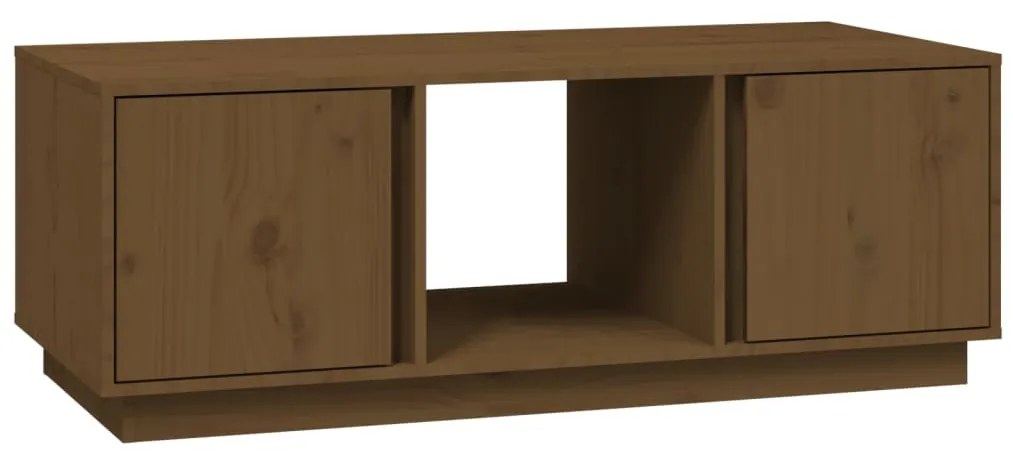 Tavolino da salotto miele 110x50x40 cm legno massello di pino