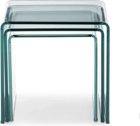 Tavolini in vetro NEST 42x42x42 trittico 3 misure