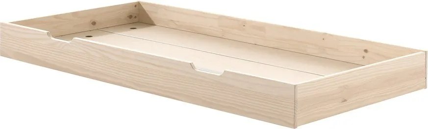 Letto da bambini estraibile di colore naturale in pino massiccio con rete inclusa 90x200 cm Margrit – Vipack