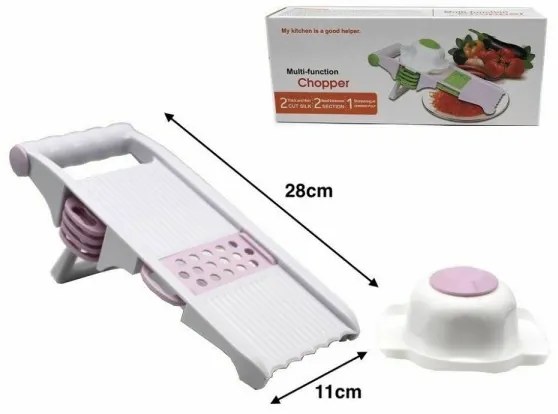 Trade Shop - Grattugia Affettatrice Multiuso 5in1 Lame Mandolina Frutta Verdura Formaggi