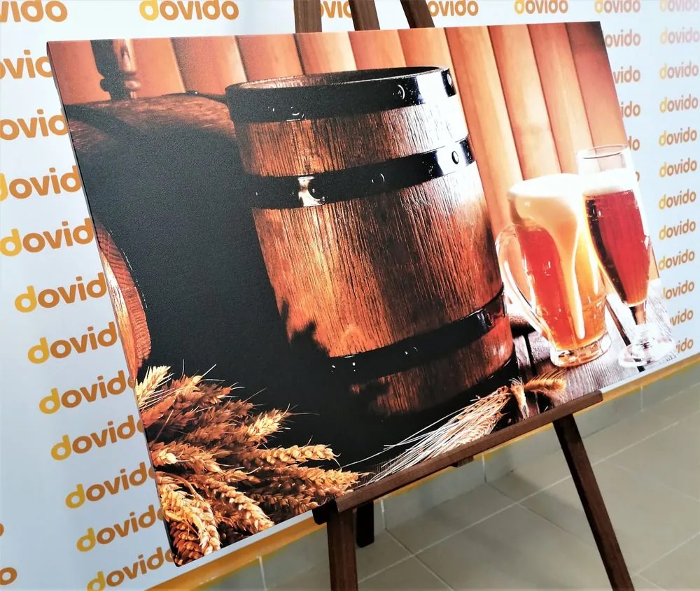 Stampa su tela – Birra con botte di birra